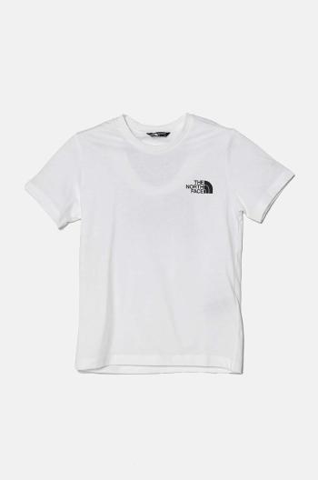 Dětské bavlněné tričko The North Face REDBOX S/S TEE bílá barva, s potiskem, NF0A89VTFN41