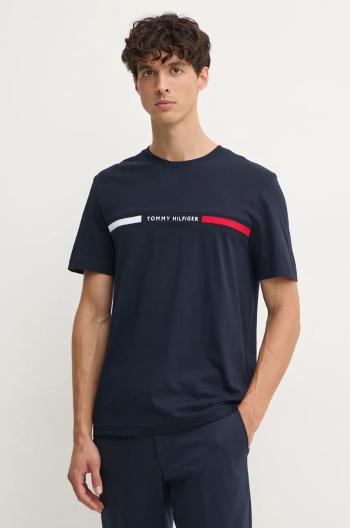 Bavlněné tričko Tommy Hilfiger tmavomodrá barva, s aplikací, MW0MW36498