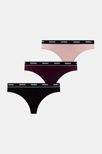 Tanga HUGO 3-pack černá barva, 50480150