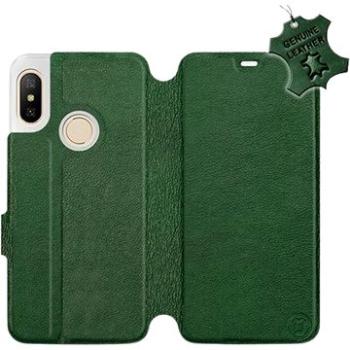 Flip pouzdro na mobil Xiaomi Mi A2 Lite - Zelené - kožené -   Green Leather (5903226527854)