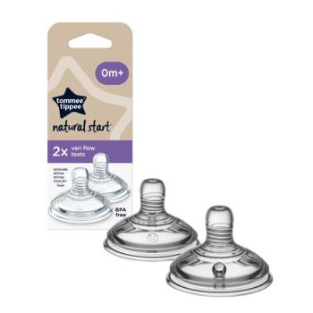 Tommee Tippee Natural Start Anti-Colic Teat savička na láhev Variable Flow 0m+ 2 ks