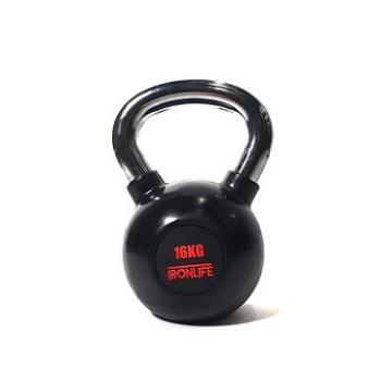 IRONLIFE Kettlebell pogumovaný 16 kg (8594177751619)