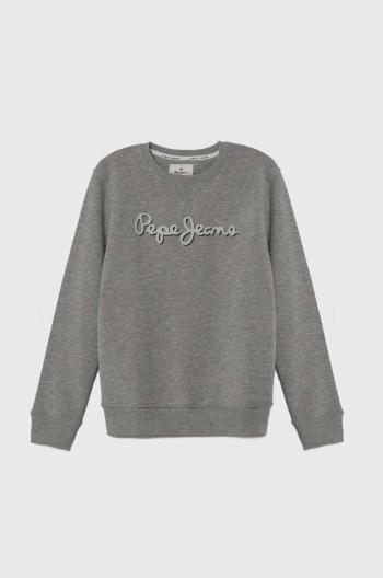 Dětská mikina Pepe Jeans šedá barva, s potiskem