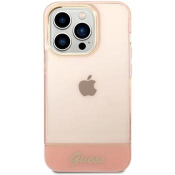 Guess PC/TPU Camera Outline Translucent Zadní Kryt pro iPhone 14 Pro Max Pink (GUHCP14XHGCOP)