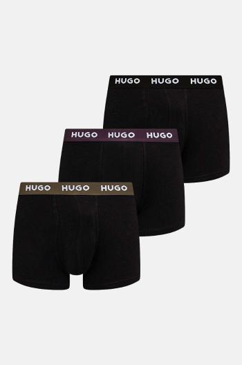 Boxerky HUGO 3-pack pánské, černá barva, 50517878