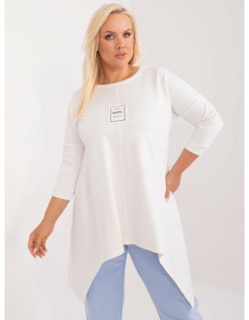 Dámská halenka plus size s 3/4 rukávy ecru 