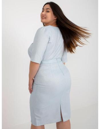 Dámská sukně plus size ELLE světle modrá 