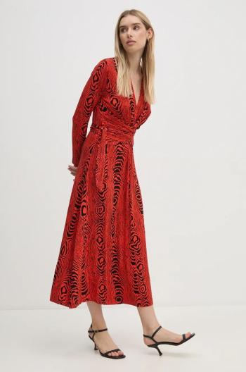 Šaty DIANE VON FURSTENBERG červená barva, midi, DVFDW3S019