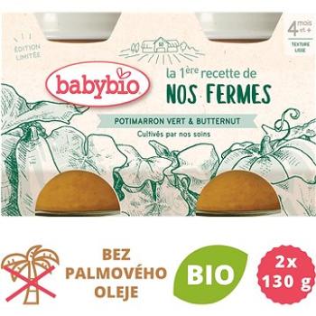 BABYBIO Zelená a máslová dýně z naší vlastní ekofarmy  2× 130 g (3288131510378)