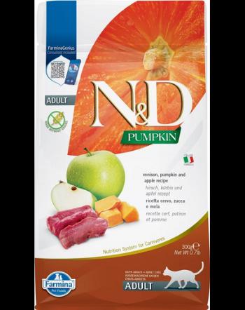 FARMINA N&amp;D Pumpkin Adult Cat Venison&amp;Apple 300 g Hrana pisici, cu cerb, dovleac si mar