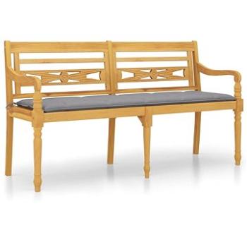 SHUMEE Lavice Batavia s šedou poduškou 150 cm teak 3100842 (3100842)