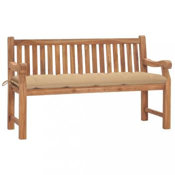 Zahradní lavice s poduškou 150 cm masivní teak