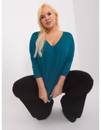 Dámská halenka s výstřihem do V plus size námořnická