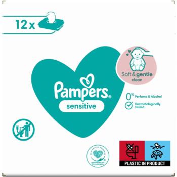 Pampers Sensitive vlhčené čisticí ubrousky pro děti pro citlivou pokožku 12x52 ks