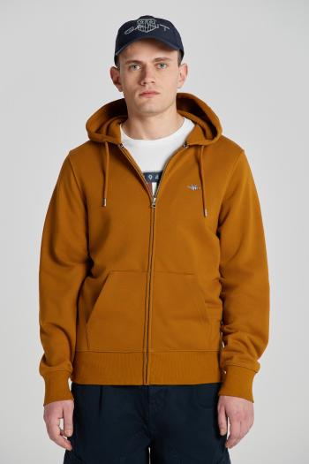 MIKINA GANT REG SHIELD FULL ZIP HOODIE WARM BROWN