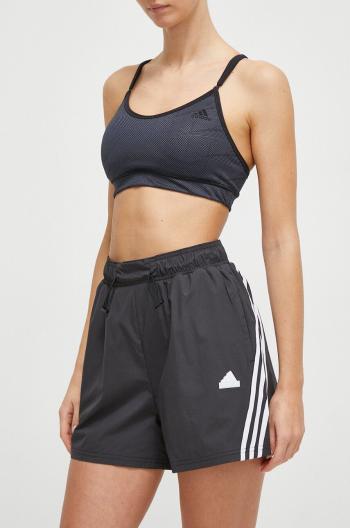 Kraťasy adidas dámské, černá barva, s aplikací, high waist, IP1568