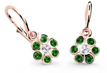 Cutie Jewellery Dětské náušnice z růžového zlata C1737-10-X-4 zelená