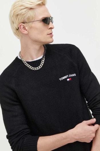 Svetr Tommy Jeans pánský, černá barva