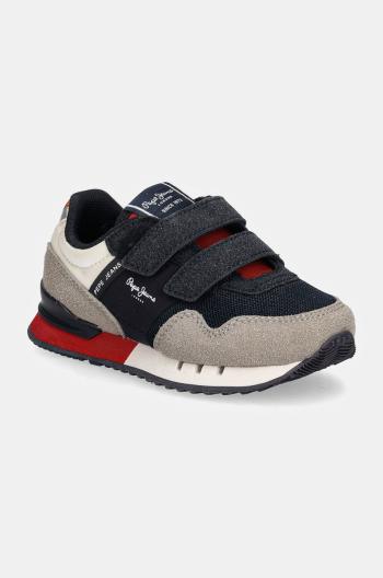 Dětské sneakers boty Pepe Jeans LONDON PARK šedá barva, PBS40009