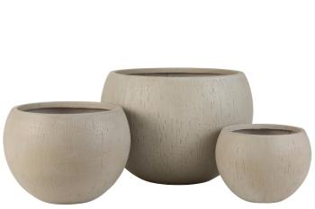 Set 3ks béžovo-šedých květináčů Clay - Ø 55*39 cm 3295