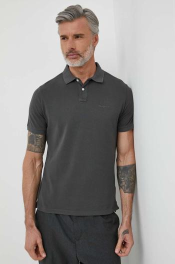 Bavlněné polo tričko Pepe Jeans NEW OLIVER GD šedá barva, PM542099