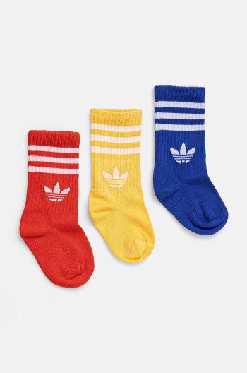 Dětské ponožky adidas Originals CREW SOCK 3P 3-pack žlutá barva, IY6695