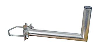 Anténní držák 35cm na stožár s vinklem, rozteč třmenu 100mm, trubka 42/2mm, výška 16cm žár.
