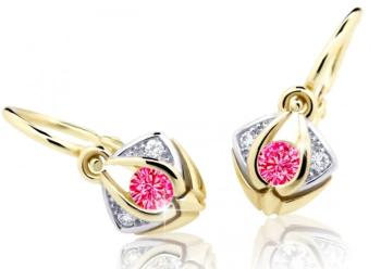 Cutie Jewellery Krásné dětské náušnice ze žlutého zlata C2217-10-X-1 fuchsiová