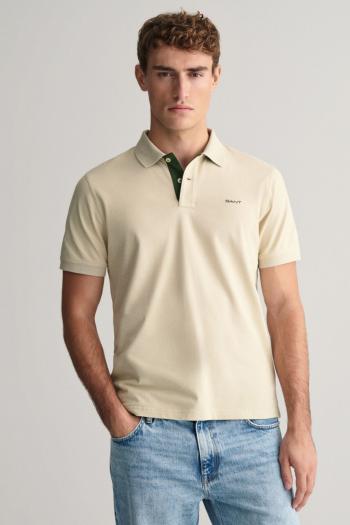 POLOKOŠILE GANT REG CONTRAST PIQUE SS RUGGER SILKY BEIGE