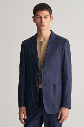 SAKO GANT SLIM COTTON LINEN SUIT BLAZER MARINE