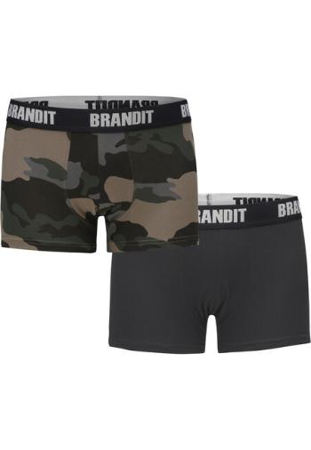 Brandit Boxershorts Logo 2er Pack darkcamo/blk - S