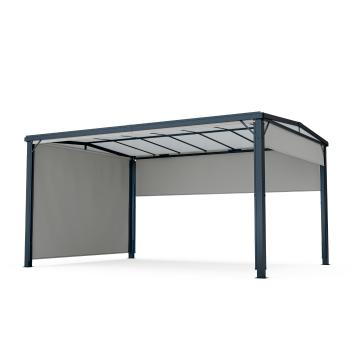 Blumfeldt Pantheon Cortina Solid Sky Pergola 3x4, odolná proti povětrnostním vlivům, prášková barva, boční panely