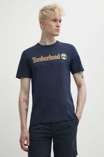 Bavlněné tričko Timberland tmavomodrá barva, s potiskem, TB0A5UPQ4331