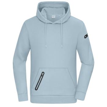 James & Nicholson (Daiber) Stylová pánská mikina s kapucí 8046 - Milky blue | 3XL