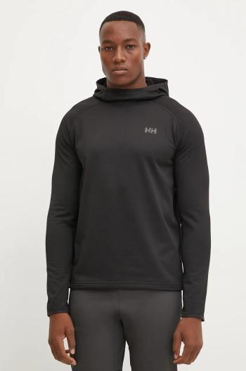 Sportovní mikina Helly Hansen Versalite Fleece černá barva, s kapucí, 49551