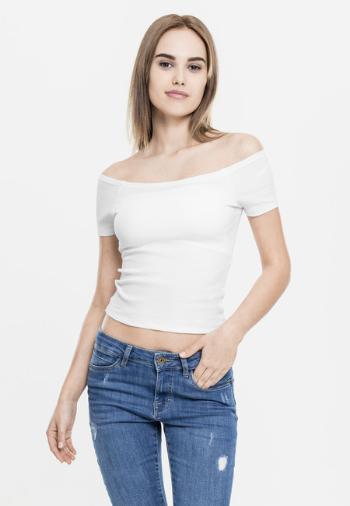 Urban Classics Ladies Off Shoulder Rib Tee white - M