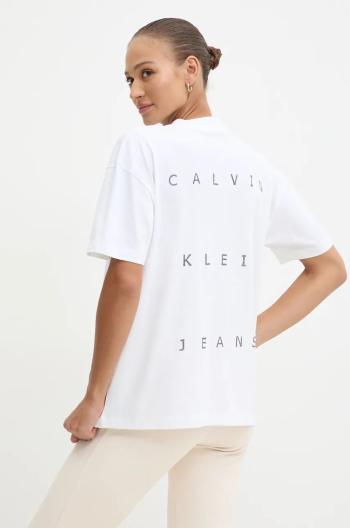 Bavlněné tričko Calvin Klein Jeans bílá barva, J20J225390