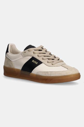 Kožené sneakers boty BOSS Brenta béžová barva, 50536624