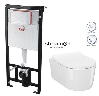 ALCADRAIN Sádromodul předstěnový instalační systém bez tlačítka + WC CERSANIT INVERTO + SEDÁTKO DURAPLAST SOFT-CLOSE AM101/1120 X IN1