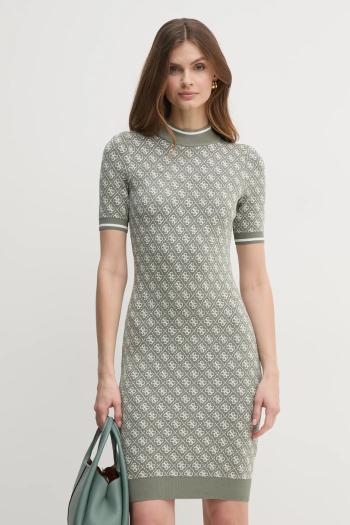 Šaty Guess zelená farba, mini, priliehavé
