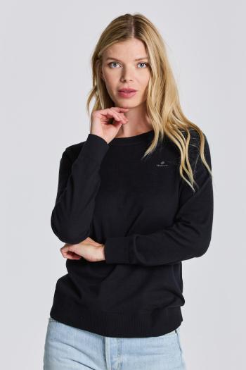 SVETR GANT D1. COTTON CASHMERE C-NECK BLACK