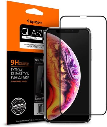 Üvegfólia Spigen Glass FC HD Black iPhone 11 Pro/ XS/ X üvegfólia