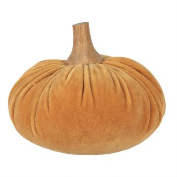 Oranžová textilní dekorace dýně Pumpkin L - Ø 15*12 cm 65428