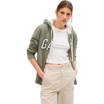 GAP V-FRCH EXC LOGO SHERPA Dámská mikina, khaki, velikost