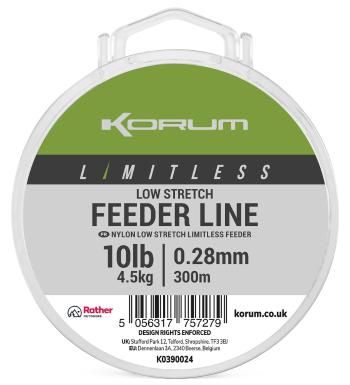 Korum vlasec limitless low stretch feeder line 300 m - 0,28 mm 4,5 kg