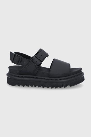 Kožené sandály Dr. Martens Voss dámské, černá barva, na platformě, DM23802001.Voss-Black