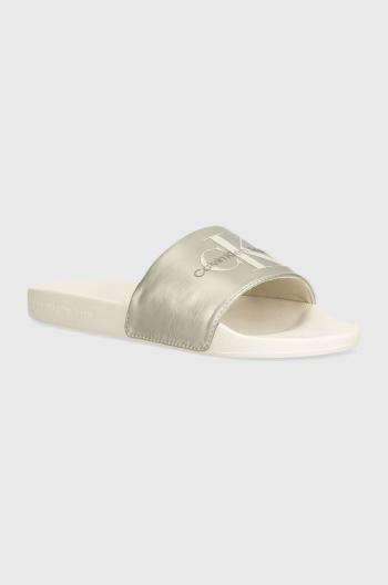 Pantofle Calvin Klein Jeans SLIDE NY PEARL dámské, černá barva, YW0YW01243