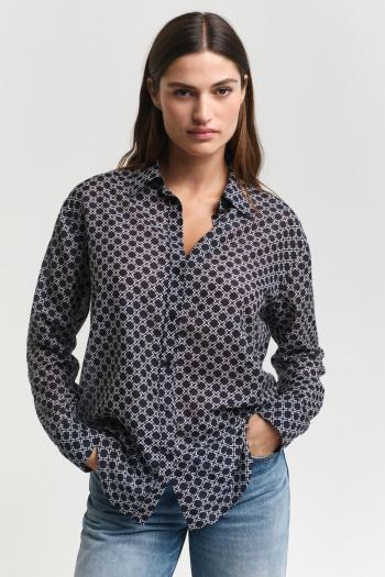 KOŠILE GANT REL GEOMETRIC CTN SILK SHIRT EVENING BLUE