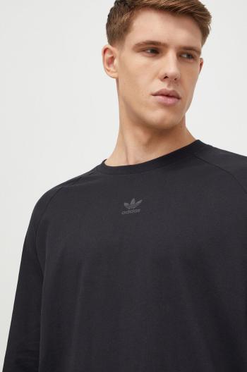 Bavlněné tričko s dlouhým rukávem adidas Originals černá barva, s potiskem, IM9879