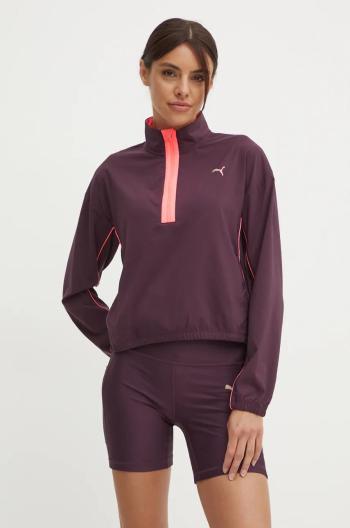 Joggingová mikina Puma For Her fialová barva, s aplikací, 525743